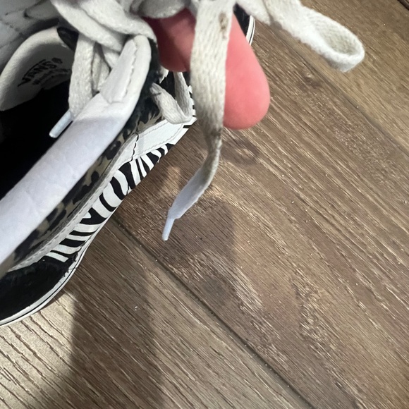 Vans Girls Animal Mix Sk8 High Top Sneakers, Cheetah, Zebra, Sz 2.5, Zip Back - Picture 9 of 10